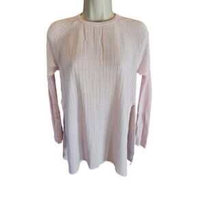 Eileen fisher Italian yarn pink ribbed oversized sweater side slit PS PETITE S